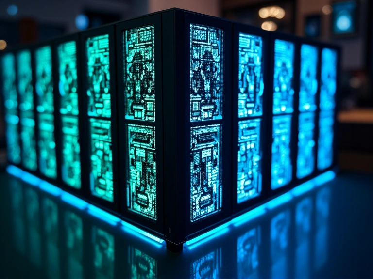 Powerful server rack with gaming elements